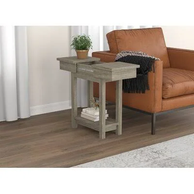 End Table with Storage Red Barrel Studio Color: Gray