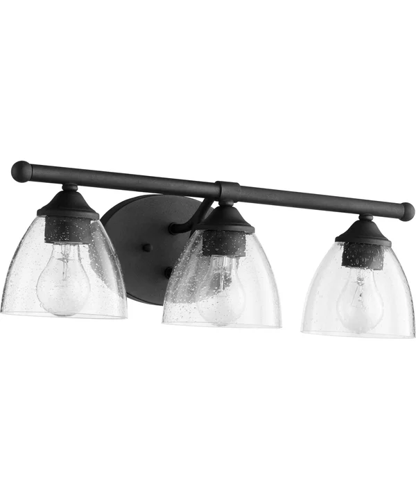 Quorum 5150-3-69 Brooks 3 Light Vanity - Noir w/ Clear