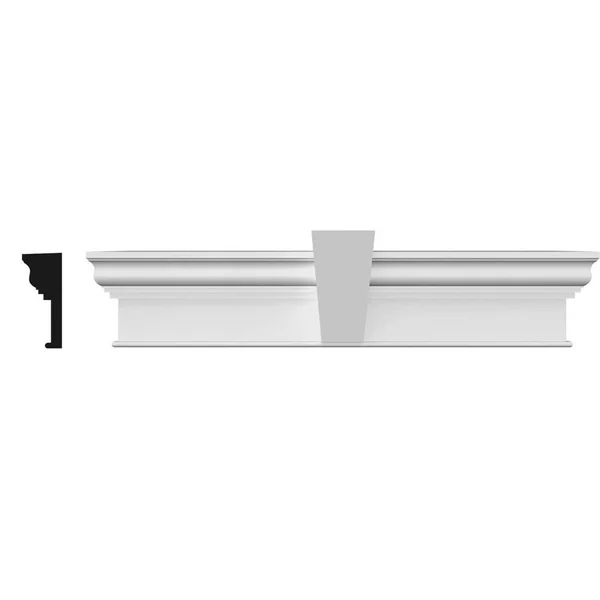 Ekena Millwork CRH12X148KF 148x22 Bottom Width x 156 1/2x22 Top Width x 12x22H x 1 1/4x22P Craftsman Crosshead w/ Flat Keystone