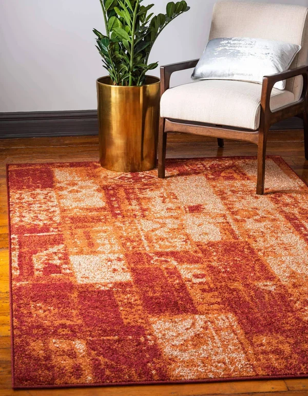 Unique Loom Autumn Plymouth Area Rug - 9& x 12& Terracotta