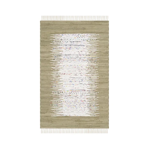 Safavieh Montauk Ivory/Olive 6 ft. x 9 ft. Border Area Rug