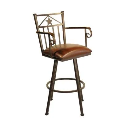Andy Swivel Bar & Counter Stool Millwood Pines Color: Flintrock Gray, Upholstery: Ford Red, Seat Height: Counter Stool (26x2
