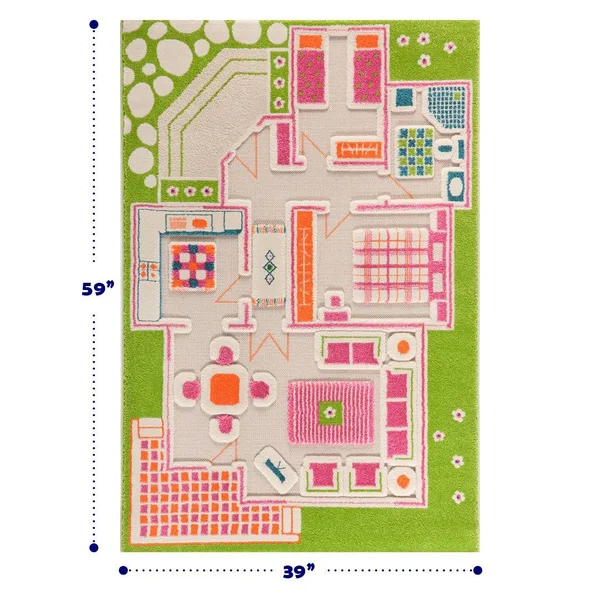 IVI Playhouse 3D Play Rug - Green