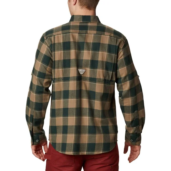 Columbia Men's Sharptail Flannel (XL Spruce Chunky Plaid)