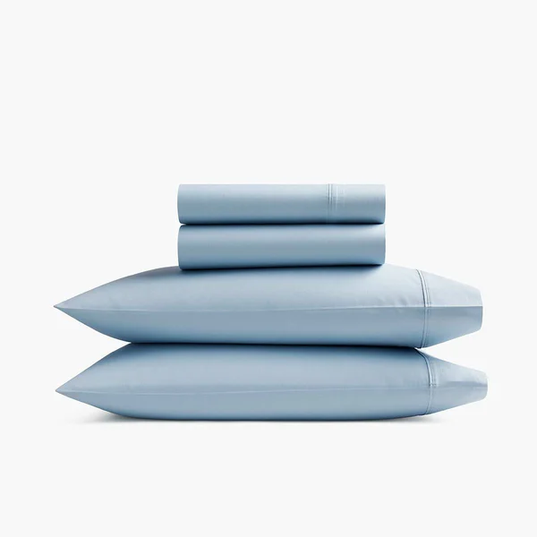 Under The Canopy Organic Sateen Sheet Set Celestial Blue, Queen