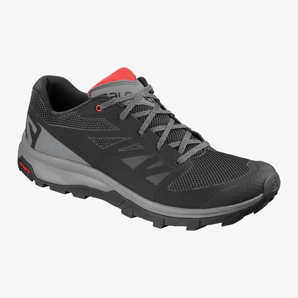 Salomon Men's Outline - 8.5 - Black/Quiet Shade/High Risk Red