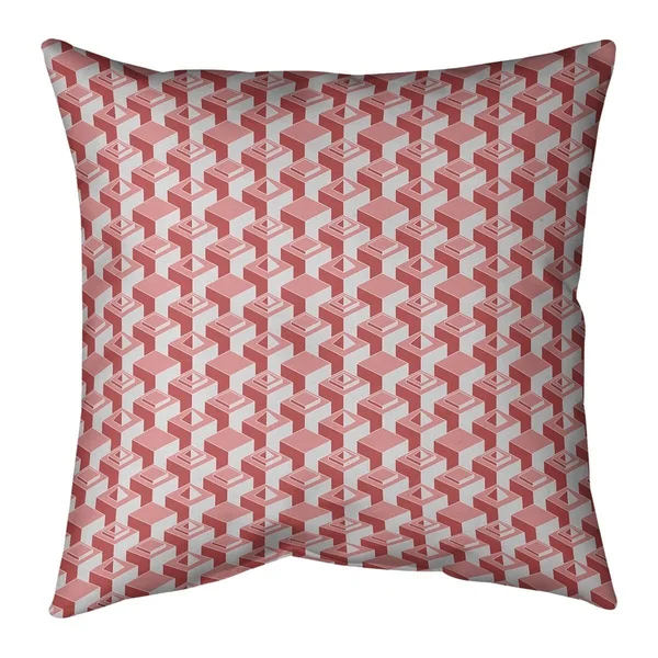 Porch & den Durell Monochrome 3D Cube Pattern Throw Pillow - 16 x 16 - Violet - Linen