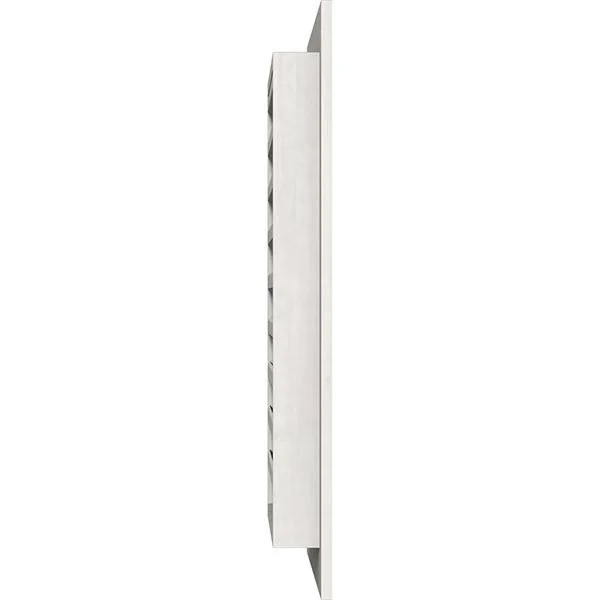 26 inchw x 16 inchh Vertical Gable Vent (31 inchw x 21 inchh Frame Size): Primed - Functional, Smooth Western Red Cedar Gable Ven