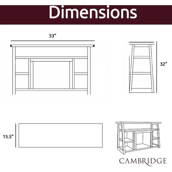 Cambridge 32x22 Sawyer Electric Fireplace Mantel/Enhanced Log - Walnut