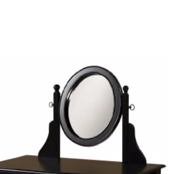 Wooden Vanity Set with Adjustable Mirror and Drawer Black and Beige