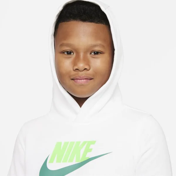 Nike Sportswear Club Fleece Big Kids& Pullover Hoodie in White - Size: XL, CJ7861-107