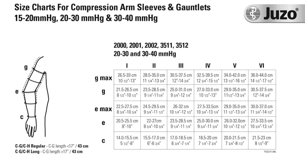Juzo Soft Arm Sleeve - Long 20-30 mmHg, V - Max, White