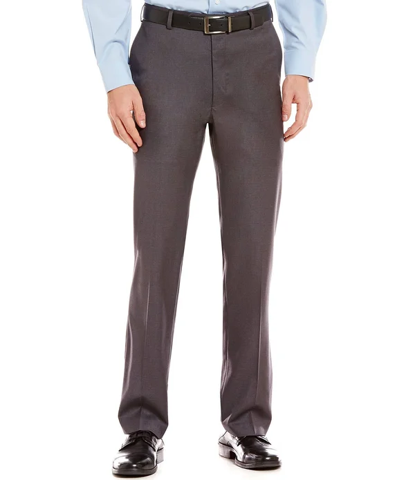 Roundtree Yorke Big Tall Travel Smart Comfort Classic Fit Flat Front Non-Iron Twill Dress Pants - 48 29
