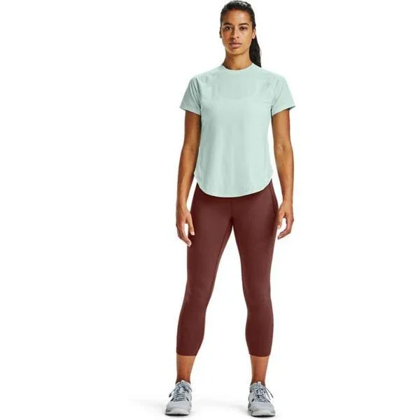 Under Armour Women's Meridian Crop Leggings Pants, Red/Silver, Size: Xs