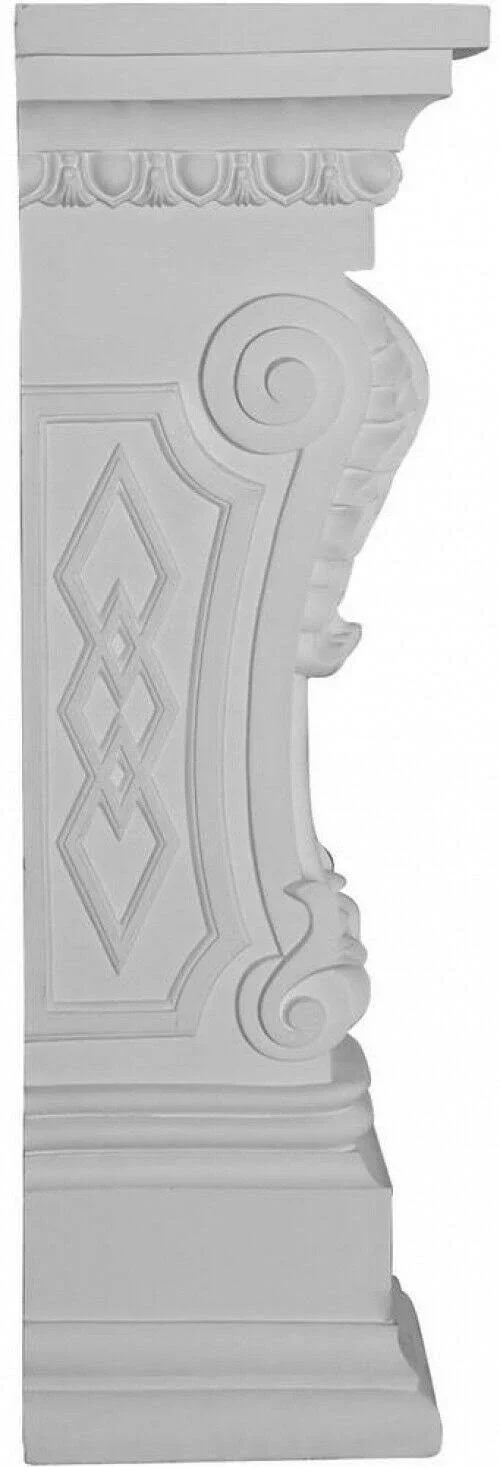 Ekena Millwork Scroll Leaf 34 5/8x22H x 9 7/8x22W x 11 1/8x22D Surround, 9.87 x 11.13 x 34.63 in