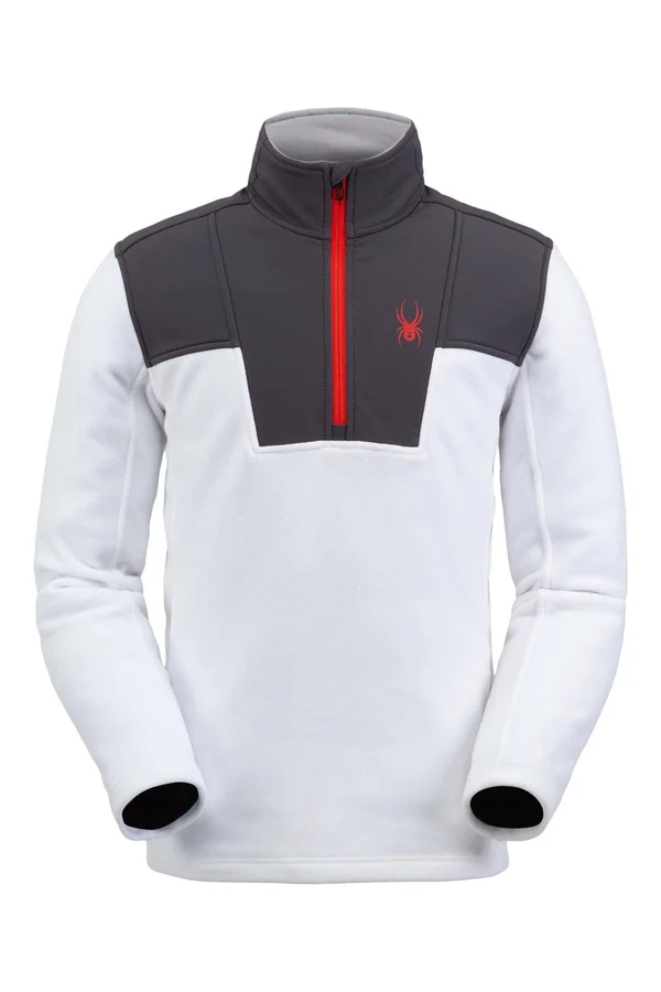 Spyder Men's Basin Half Zip Fleece Jacket - Medium - White