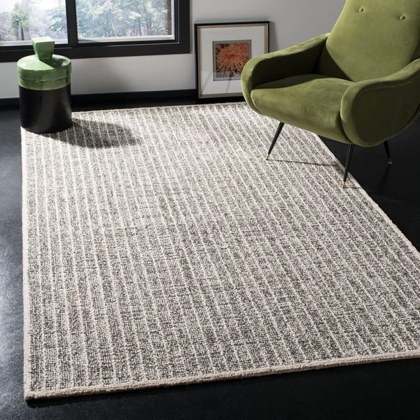 Safavieh Abstract 605 Area Rug, Ivory, Black, 6& x 6& Square