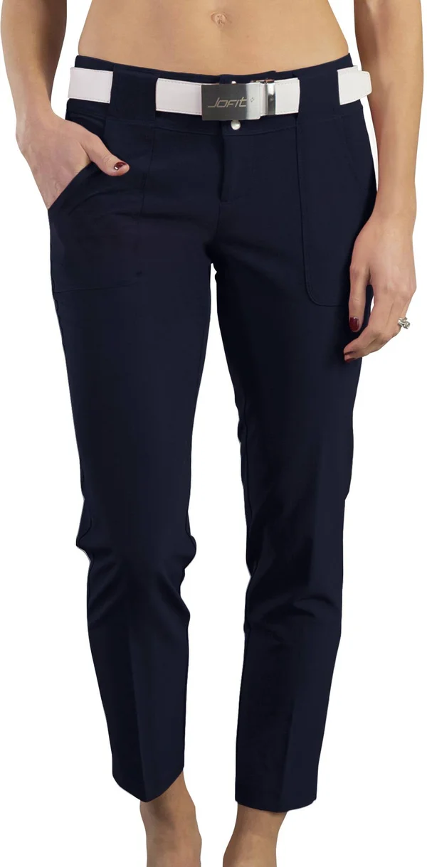 Jofit Women's Belted Cropped Pant Size 14, Midnight