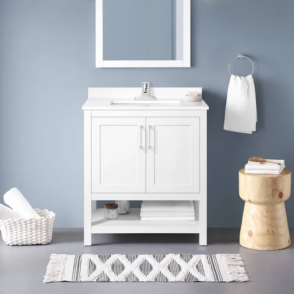 Ove Decors 15VVA-VEGA30-007FE Vegas 30 inch Bathroom Vanity Combo with Top and BACKSLPLASH in White