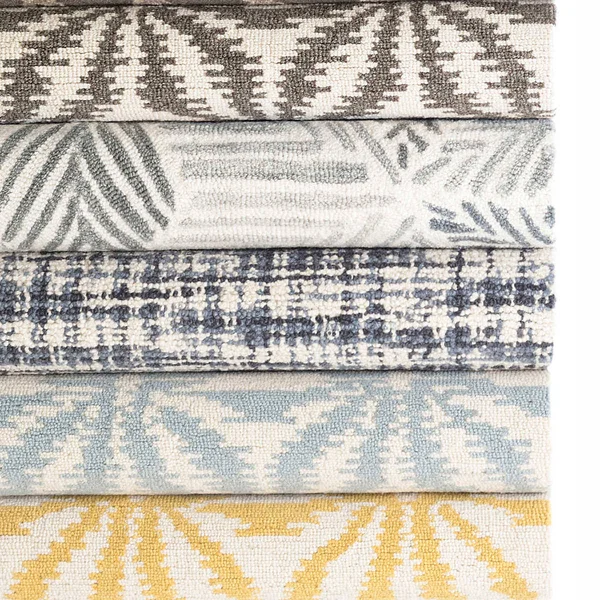 Dash and Albert Olio Blue Hooked Wool Rug 3'x5'