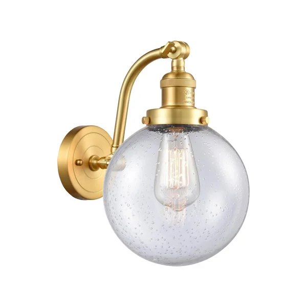 Innovations 515-1W-SG-G204-8-LED Large Beacon 1 Light Sconce in Satin Gold