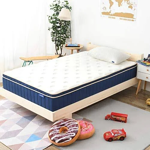Sweetnight Ocean Blue 8x22 Hybrid Mattress - Gel Memory Foam & Individually Pocket Springs, Full Size