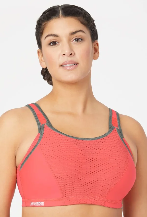 Glamorise Women's Adjustable Wire Sports Bra, 46H, Gray