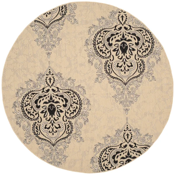 Safavieh Courtyard Area Rug CY7926 Creme, Black, 8& x 11&