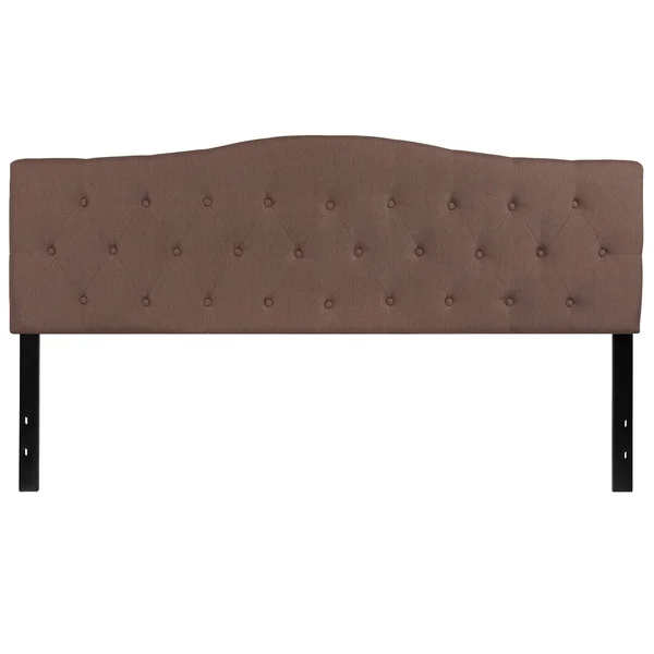 77.75x22 Camel Brown and Black Contemporary Button Tufted Headboard - King Size - 33720151
