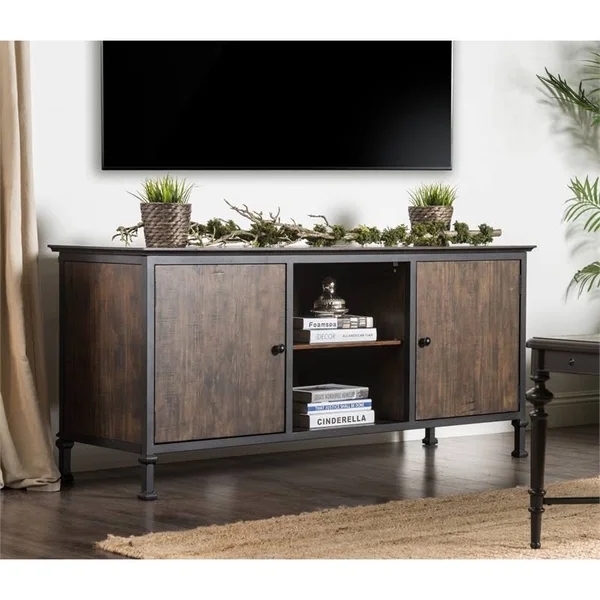 Furniture of America Ronda 72x22 TV Stand in Weathered Oak