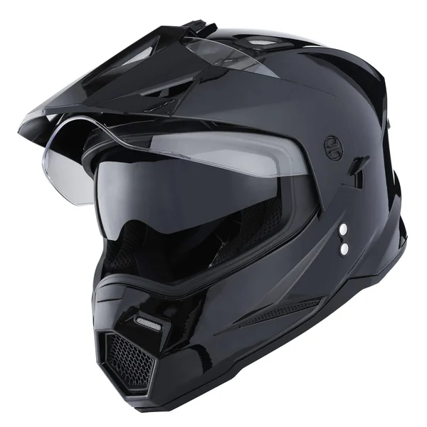 1storm Dual Sport Motorcycle Motocross Off Road Full Face Helmet Hf802 Dual Visor Glossy Black - Size: XL