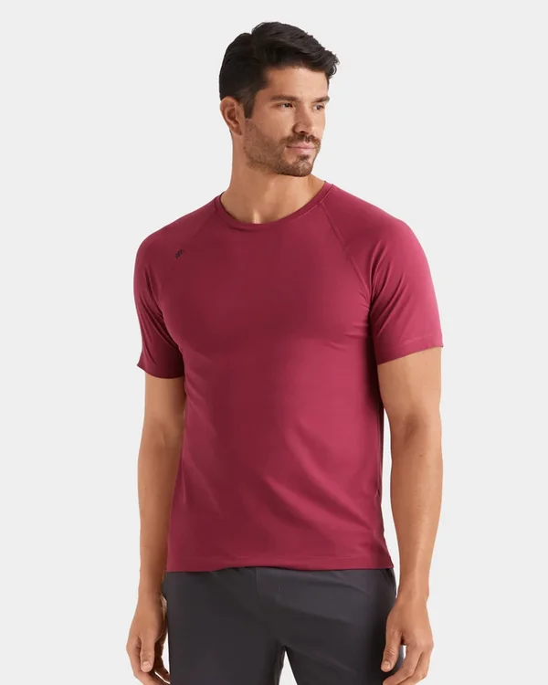Rhone Reign Performance Short-Sleeve Tee - Mens, L, Rhododendron