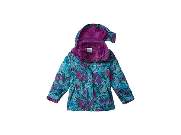 Columbia Girls& Bugaboo II Fleece interchange Jacket - Medium - Plum Leafscape Print