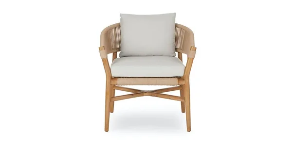 Light Gray Lounge Chair, Solid Wood, Article Makali Outdoor Furniture