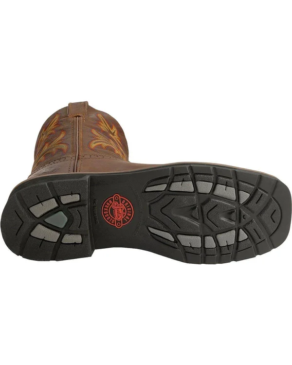 Justin Men's Rugged Tan Cowhide Stampede Work Boots