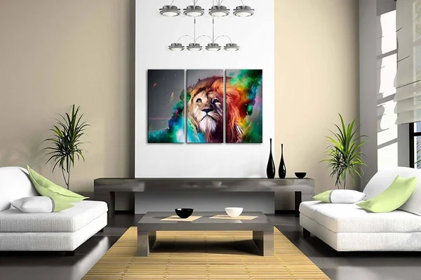 Firstwallart Colorful Lion Artistic Wall Art Painting The Picture Print on Canvas Animal Pictures for Home Decor Decoration Gift