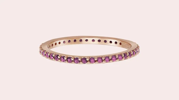 The Sapphire Eternity Band Ring in Rose Gold w/ Blue Sapphires - No閙ie Fine Jewelry, Handcrafted for Life&s Every Moment