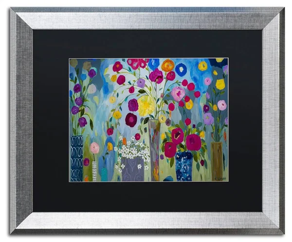 Trademark Art Pincha Mayurasana' Matted Silver Framed Art
