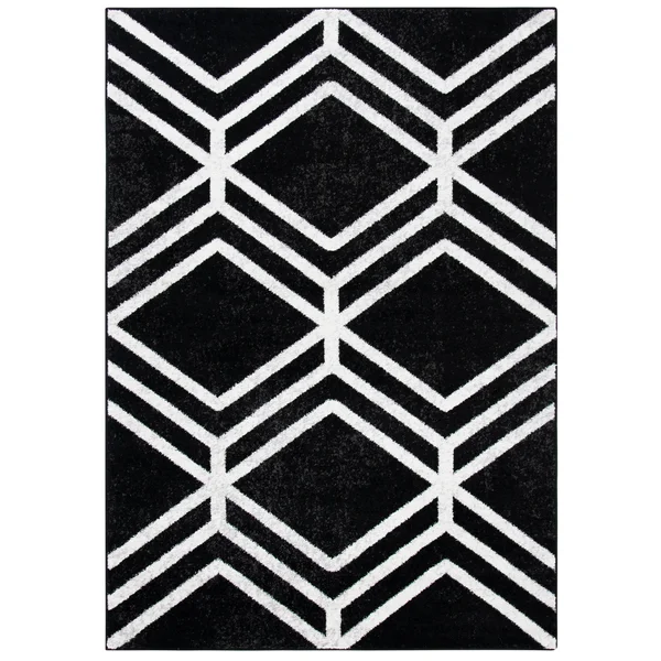 Safavieh Adirondack Rug Collection ADR253H - Black - Ivory - 6& x 6& Square