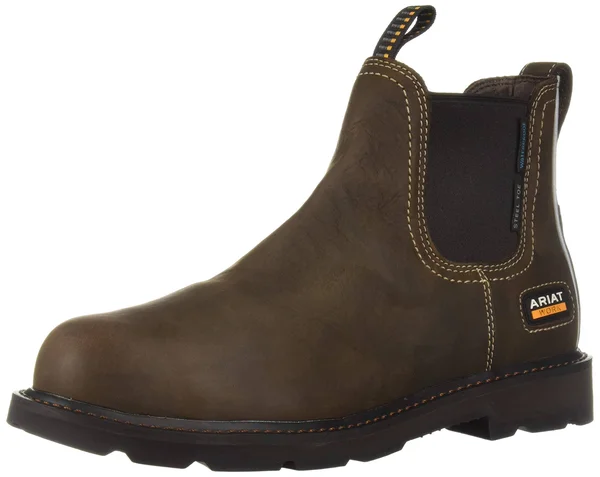 Ariat Groundbreaker Chelsea H2O Steel Toe (Dark Brown) Men's Work Boots