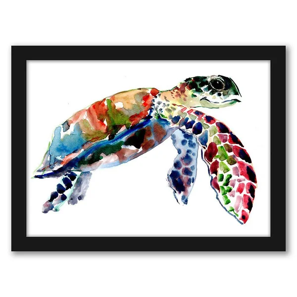 Americanflat Sea Turtle Wall Art - Multicolor, 12x15