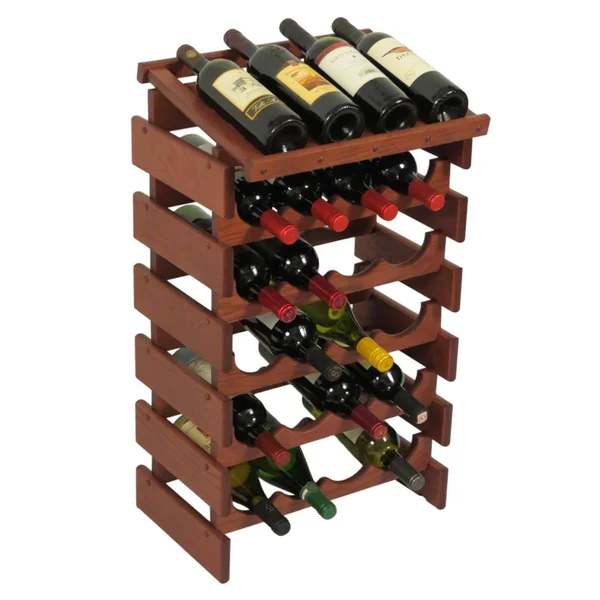 Wooden Mallet 24 Bottle Dakota Wine Rack with Display Top Mahogany