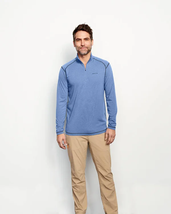 Men's Drirelease Quarter-Zip T-Shirt, Moss Green, Size XL, Polyester/Cotton, Orvis