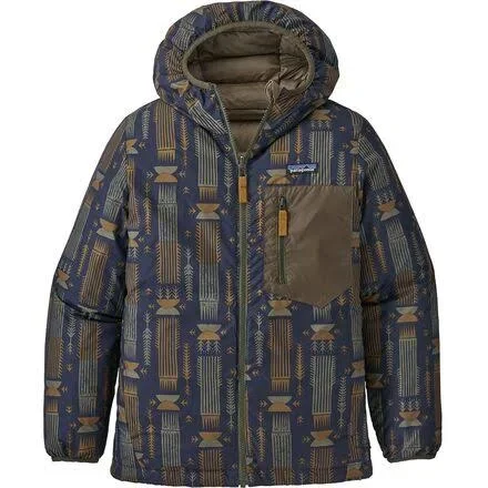 Patagonia Reversible Down Hooded Sweater - Boys& Garden Green, XL