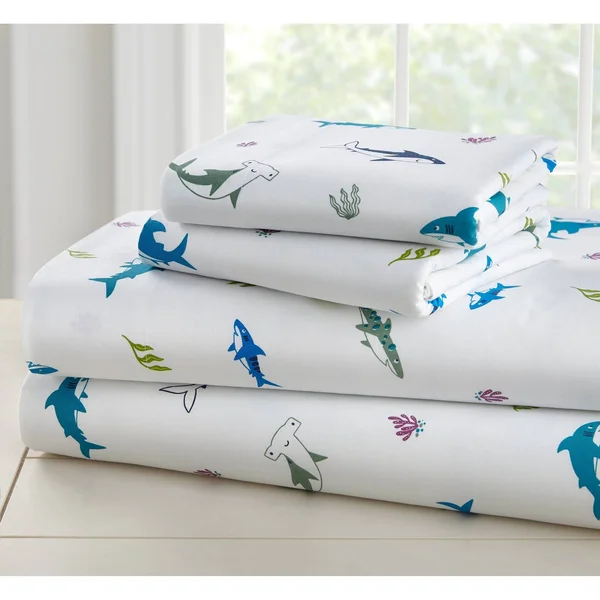 Wildkin Shark Attack 100% Cotton 7 PC Full Bed in A Bag