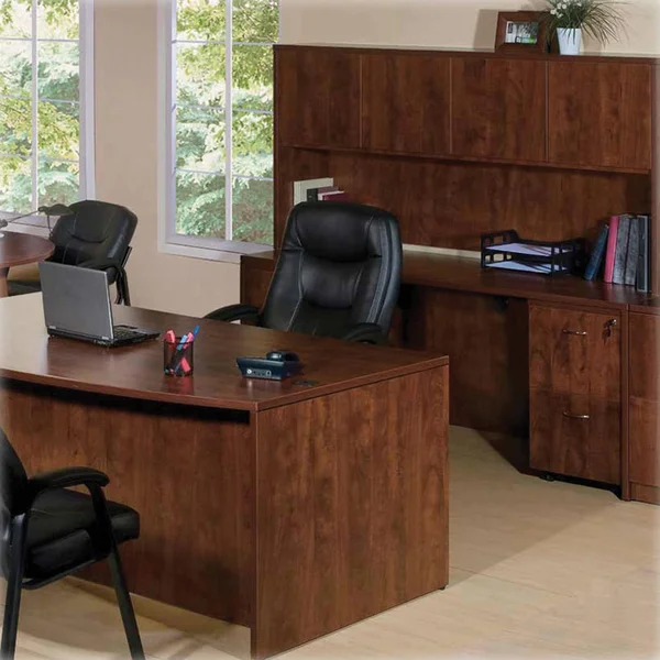 Lorell Cherry Essentials Rectangular Desk Shell, Red