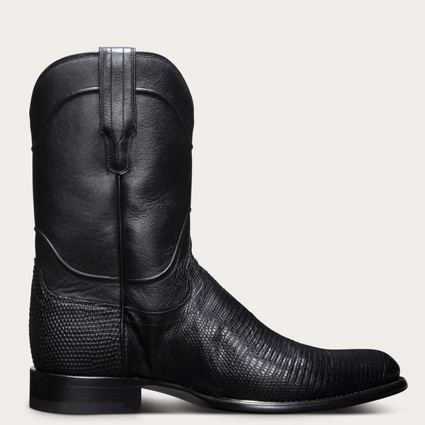 Tecovas, Men's Lizard Roper Boot, Black 11 D-Average