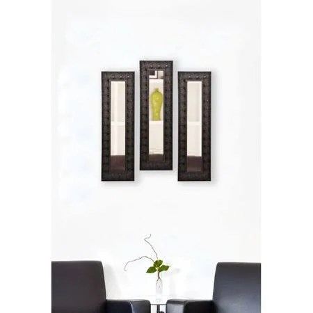 Astoria Grand 3 Piece Derrill Feathered Panels Accent Mirror (Set of 3)