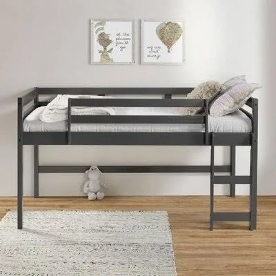 Acme Lara Twin Loft Bed, Gray Finish 38255 Harriet Bee Bed Frame Color: Gray