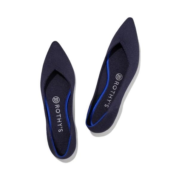 Rothy&s Navy Blue Pointed-Toe Flats - Maritime Navy, Size 9.5